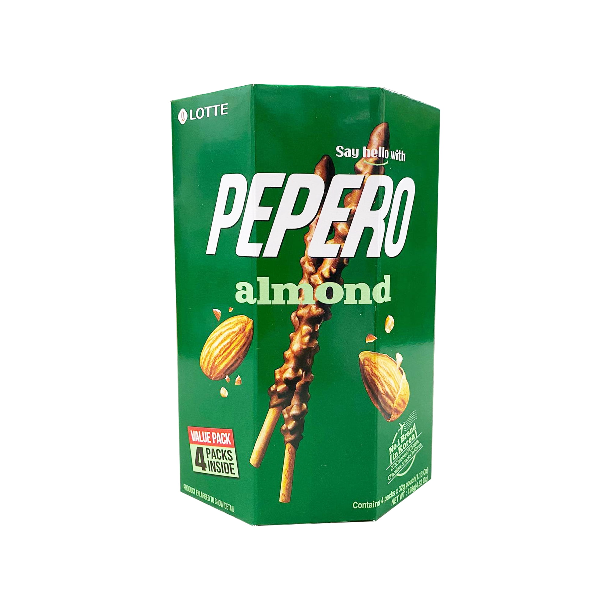 Lotte Pepero - Bâtonnets de biscuits, format familial - Amande 128 g