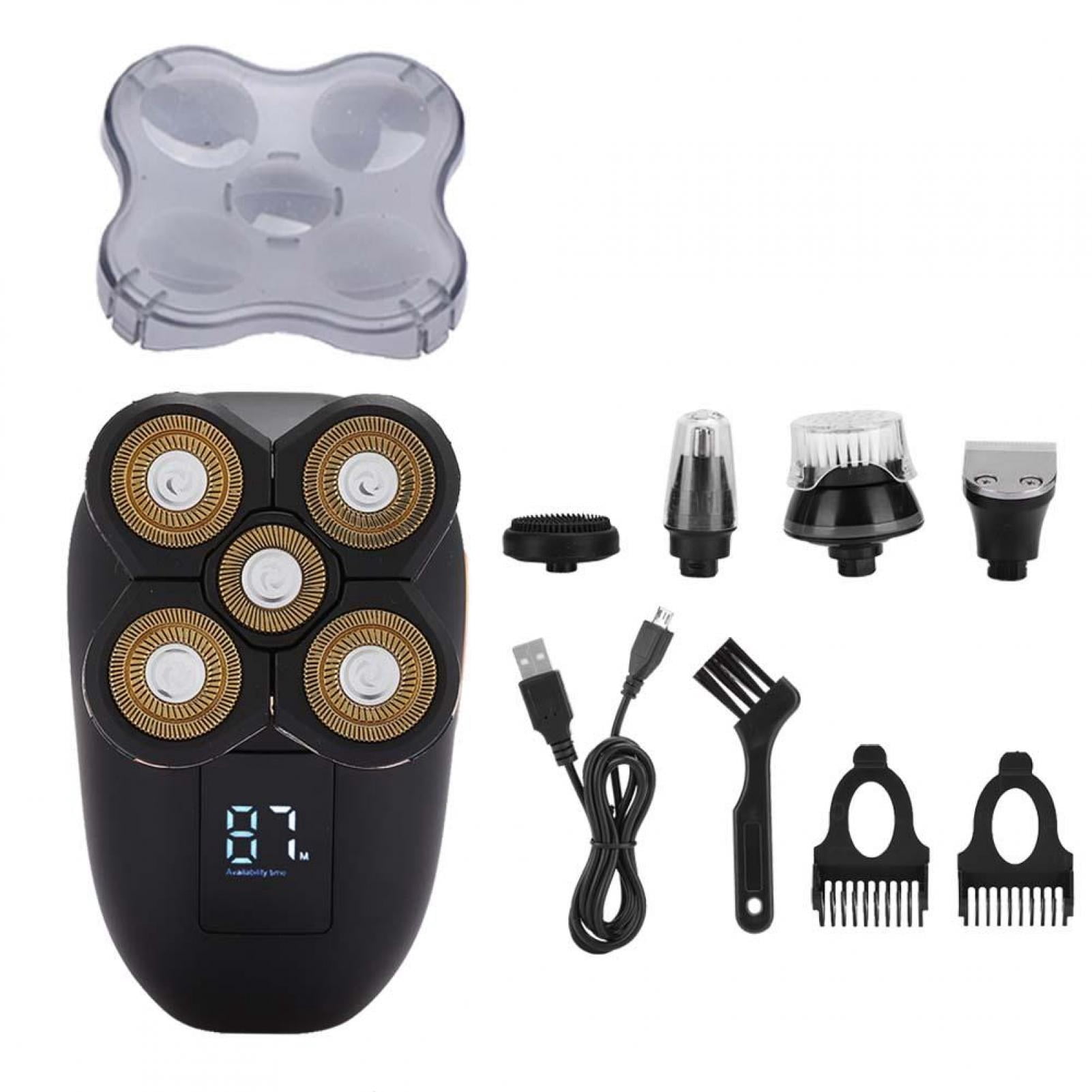 Haofy 5 In 1 Electric Shaver, Electric Razors For Men, Dry Wet Waterproof Men's Rotarys Shaver Portable Face Shaver Travel Face Cleansing Machine