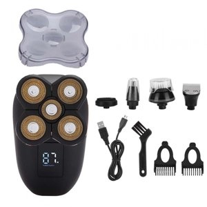 Haofy 5 Dans 1 Rasoir électrique, Rasoirs électriques pour hommes, Rotarys étanches à sec pour hommes Rasoir de visage portable rasoir de voyage nettoyage du visage