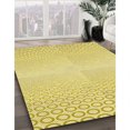thumbnail image 3 of Ahgly Company Tapis d'Intérieur Lavable en Machine Carré Jaune Transitionnel, 8 Pieds Carré, 3 of 7