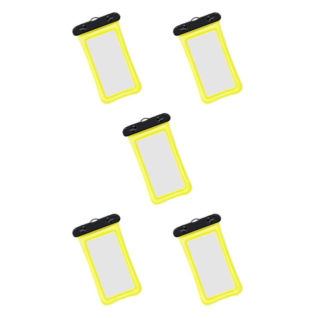 Youkk Waterproof Phone Case Universal Safe Underwater Cover Leakproof Water Sport Cellphone Dry Bag Protection Accessory Yellow 5Set