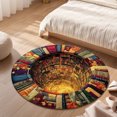 thumbnail image 5 of SIYTUAU 3D Optical Illusion Book Cave Round Area Rug Non Slip Floor Mat For Bedroom Study Library 39.4X39.4 Inches Velvet Soft Pile Polyester Fiber C, 5 of 5