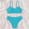 thumbnail image 2 of MIASHUI Girls' Beach Sport Bikini 2-Piece Swimsuit Solid Color Bathing Suit,Light Blue,10-11 Years, 2 of 3