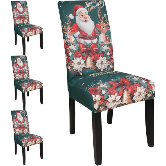Dining Room Chair Covers Set of 4, Stretch Solid Color Parsons Chair Slipcovers Spandex Removable Washable Kitchen Chair Protector Cover for Dining Room, Hotel, Ceremony(Black)