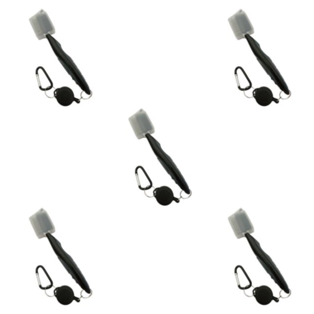 Redempat Stainless Steel Golf Club Brush Portable Solid Color Shoe Brushes Grey with Lid 5Set