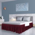 thumbnail image 1 of PiccoCasa Polyester Brushed Bed Skirt with Elastic Dust Ruffles 16" Drop, Queen Burgundy, 1 of 9