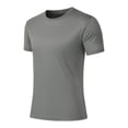 thumbnail image 1 of Pisexur T Shirts for Man , Hommes Mode Décontractée Couleur Unie Col Rond Course Exercice et Entraînement Physique Manches Courtes Haut Gris Foncé,4TG Chemises de Golf Hommes & Chemises Hommes, 1 of 6
