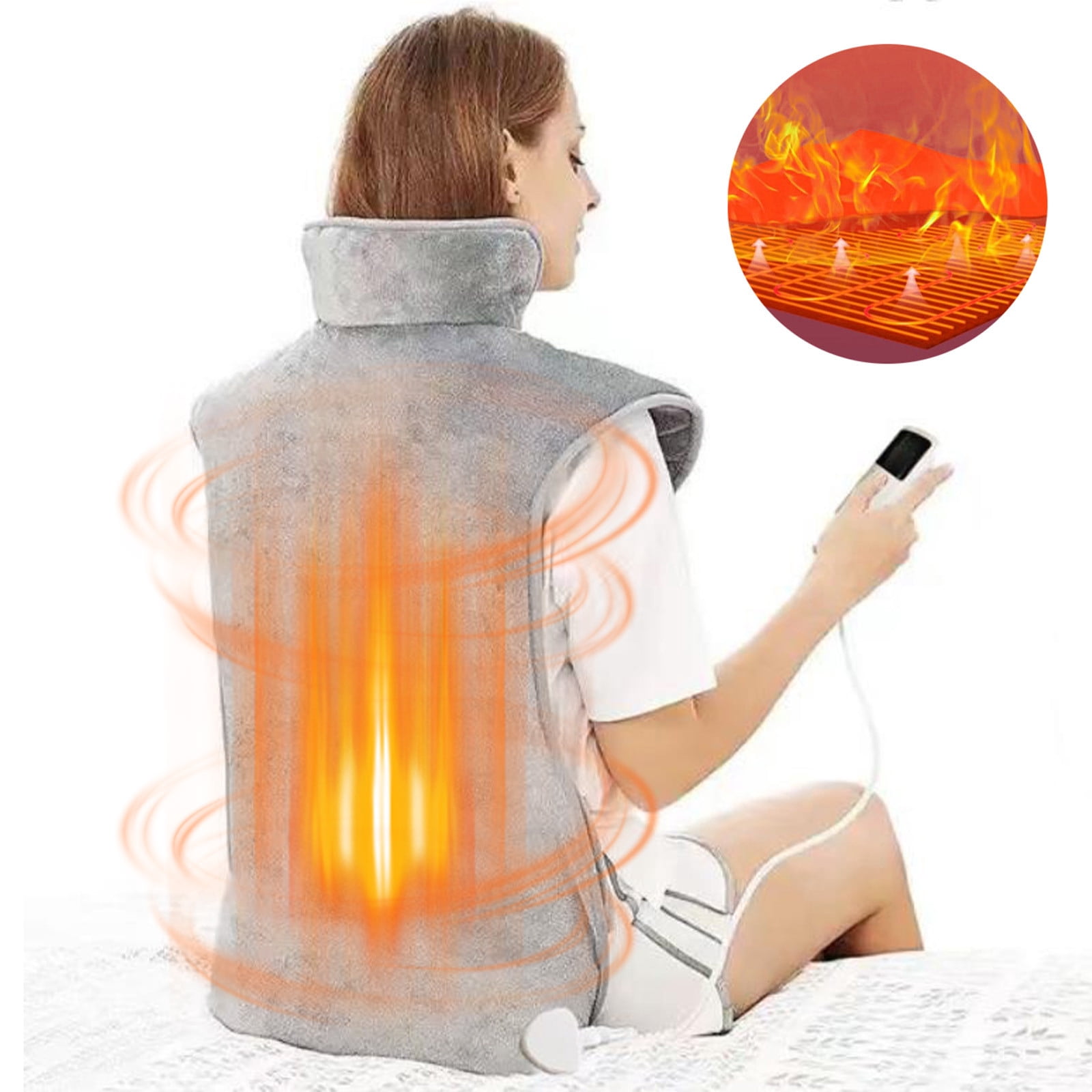 Heated Shoulder Wrap | Electric Heating Pad for Neck & Back Pain Relief | Adjustable Temperature & Timer | Portable Home Office Relaxation Therapy | 100x60cm