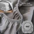 thumbnail image 4 of Real 1000 Thread Count RV Short King Size Sheets 100% Egyptian Cotton 4 PC Sheet Set, Luxurious Bedsheet Sets Soft Silky Sateen Weave, Breathable, Fits Upto 15 Inch Deep Pocket Mattress - Teal Blue, 4 of 7