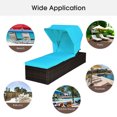 thumbnail image 4 of Costway Patio Rattan Lounge Chair Chaise Cushioned Top Canopy Adjustable Turquoise, 4 of 10