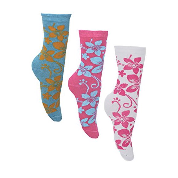 Peach Couture Chaussettes Mignonnes 3 Pack Palm Floral Quart de Hauteur