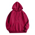 thumbnail image 4 of Rbaofujie Chandails à Capuche pour Femmes Femme Mode Imprimé Col Rond Manches Longues T-Shirt à Capuche Hauts Blouse Cardigan Bordeaux Chandails pour Femmes, 4 of 4