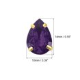 thumbnail image 2 of Unique Bargains 20Pack Teardrop Sew on Rhinestone - 14x10mm Glass Teardrop Crystal Rhinestones in Gold Prong Setting (Dark Purple), 2 of 7