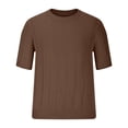 thumbnail image 4 of Gspmoly T-shirts pour Hommes, Mode Estivale pour Hommes, Blouse à Manches Courtes en Tricot, Col Rond, Couleur Unie, Décontractée, pour Sortir, Articles en Liquidation, 4 of 6