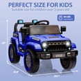 thumbnail image 5 of 12V Ride On Truck Car,Battery PoweRed Electric Vehicle Toy with Parent Remote Control,Spring Suspension,3 Speeds,LED Light,Music & Horn,Electric Cars Gift for Boy Girl,Dark Blue, 5 of 5