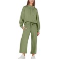thumbnail image 1 of Timegard Ensembles 2 Pcs pour Femmes, Chandail à Col Roulé Surdimensionné à Manches Longues, Hauts à Enfiler, Pantalon à Jambe Grand à Cordon avec Poches, 1 of 6