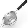 thumbnail image 1 of U-Taste Medium Fine Mesh Strainer: 18/8 Stainless Steel 4.73in 30 Mesh Kitchen Food Sieve with Sturdy Riveted Silicone Handle, Heavy Duty Deep Handheld Metal Colander for Rice, Quinoa (Black), 1 of 9