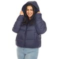 thumbnail image 2 of White Mark Women's Zip Hooded Puffer Jacket with Pockets, 2 of 7