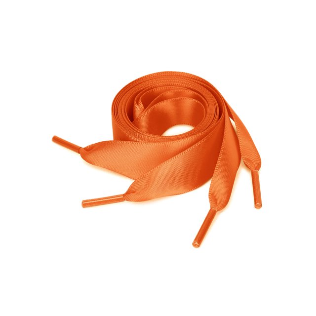 INSPIRE CHIC Women's 2 Pairs Flat Ribbon Sneaker Canvas Shoelaces Orange 80cm/31.5"
