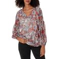 thumbnail image 1 of ORUYROP Blouses Décontractées Boho à Imprimé Floral Col en V Manches Longues Amples pour Femmes, 1 of 2
