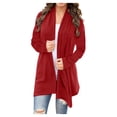thumbnail image 1 of UPPADA Longs Cardigans Boutonnés pour Femmes Cardigan Chic à devant Ouvert Chandail à Dos Ouvert Chandails Molletonnés avec Poches Rouge,m, 1 of 6