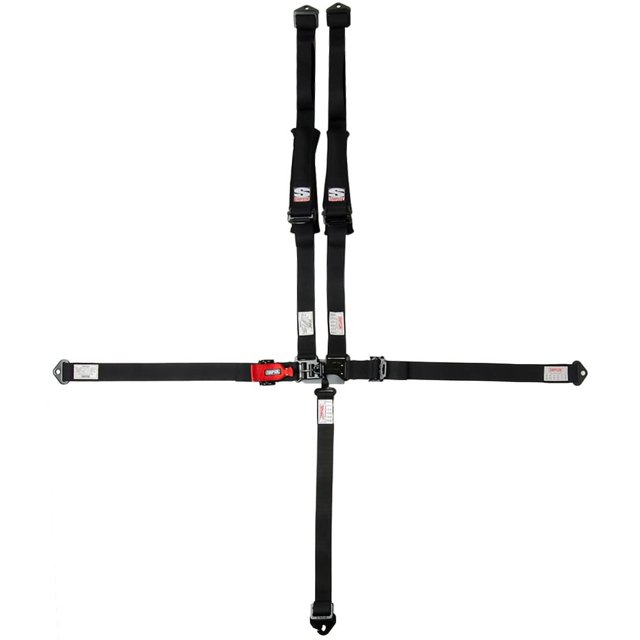 Simpson Ceinture de Course 3B22PIKX D3 Système de Contention Tout-Terrain; Approuvé à Point de Rue; 5 Points; Largeur 2 Pouces; Loquet et Lien; Noir; Simple; Longueur 55 Pouces; Montage à Boulon; Style Ceinture Rabattable