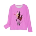 thumbnail image 4 of RXIRUCGD Chemises à Manches Longues pour Filles, Col Rond Mignon, Blouses Décontractées Élégantes (Rose, Taille : 4-5 Ans), 4 of 5