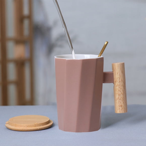 Chmadoxn Kitchen Gadgets, Kitchen Accessories, Kitchen Utensils, Kitchen Tool Wood Handle Ceramic Mug Office Mugs Holiday Event Gift Mugs Holiday Event Mugs