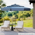 thumbnail image 4 of Costway 10 FT Solar Patio Umbrella with 32 LED Lights 3-Tier Vented Top & Ruffles Blue, 4 of 10