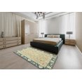 thumbnail image 4 of Ahgly Company Indoor Round Abstract Brown Gold Oriental Area Rugs, 6' Round, 4 of 6