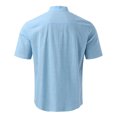 thumbnail image 4 of TopLLC Polo pour Homme Chemise en Lin Décontractée Col Officier Manche Courte Chemise Boutonnée, 4 of 4
