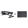thumbnail image 1 of Rocelco 37.5" Deluxe Height Adjustable Standing Desk Converter with Anti Fatigue Mat BUNDLE - Quick Sit Stand Up Computer Workstation Riser - Large Retractable Keyboard Tray  (Black), 1 of 3