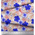 thumbnail image 2 of Soimoi Cotton Poplin Fabric Floral & Leaves Tropical Printed Fabric 1 Yard 42 Inch Wide, 2 of 2