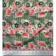 thumbnail image 1 of Soimoi Orange Poly Georgette Fabric Flying Woodpecker Bird Print Sewing Fabric Yard 42 Inch Wide, 1 of 3