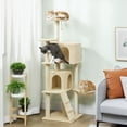 thumbnail image 2 of PawHut 63 Inch Cat Tree with Sisal Scratching Posts, Condos, Beige, 2 of 10