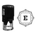 thumbnail image 1 of Printtoo Carré Tourbillon Bord E Alphabet Monogramme Initial Bureau Papeterie Auto Encrage R-40 Tampon en Caoutchouc, 1 of 4