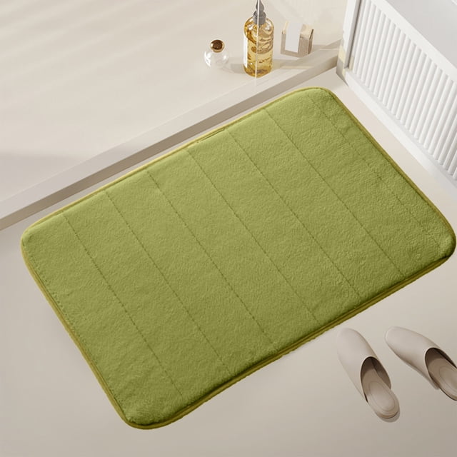 TopLLC Bathroom Rugs, Rugs for Living Room, Area Rug Thickened Fleece Floor Mats Quilted Kitchen Bathroom Foot Mats Solid Color Entrance Door Mats Foam Foot Mats 19.68x31.49in Blanket Blanket