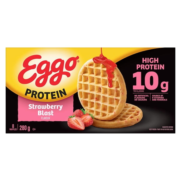 Kellogg's Eggo Protéines Explosion de Fraises Gaufres 280g