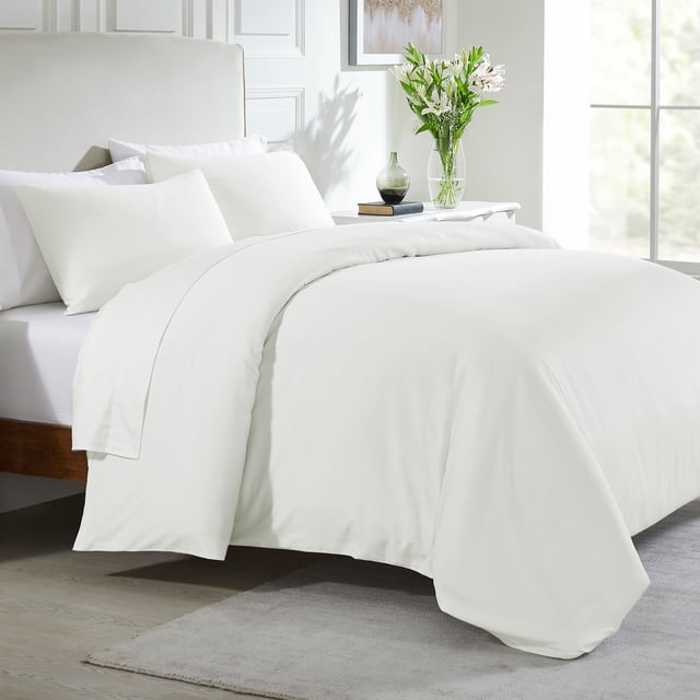 California Design Den Duvet Cover - 400 Thread Count 100% Cotton, 3 Piece Sateen Weave Bedding Set, Soft Luxury Comforter Cover and Two Pillow Shams, with Button Closure and Corner Ties