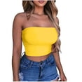 thumbnail image 1 of DPTALR Women's Solid Color Summer Casual Top Tube Top Strapless Blouse, 1 of 4