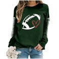 thumbnail image 4 of Aocisk Chandail à Capuche Léger à Manches Longues pour Femmes avec Imprimé Graphique de Football, Col Rond, Vert Foncé, Taille TG, 4 of 4