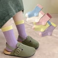 thumbnail image 2 of FAIWAD Girls 5 Pairs Cotton Socks Cute Pattern Embroidered Stretchy Socks Toddler Birthday Wedding Princess Socks, 2 of 3