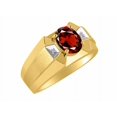 thumbnail image 3 of RYLOS Men's Rings 14K Yellow Gold Rings Classic Designer  9X7MM Oval Gemstone &  Diamond Ring Green Sapphire September Birthstone Ring Size 11, 3 of 7