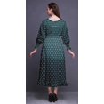 thumbnail image 4 of Bimba Robe Maxi à Volants pour Femmes, Manches Bishop, Col Rond, Taille Smockée - Très Petit, 4 of 5