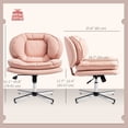 thumbnail image 3 of HOMCOM Chaise de Bureau à Croisillons, Chaise de Bureau Grand Sans Accoudoirs, Sans Roulettes, Rose, 3 of 10