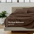thumbnail image 3 of Bare Home Premium 1800 Collection 3-Piece Bed Sheet Set, Twin-XL, Cocoa, 3 of 9