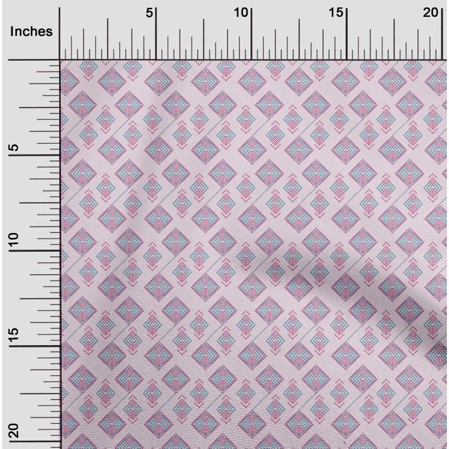 oneOone Viscose Chiffon Fabric Diamond Geometric Fabric Prints By Yard 42 Inch Wide