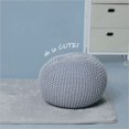 thumbnail image 2 of Urban Shop Round Knit Pouf - Hand Woven Cotton, Light Blue, 2 of 2