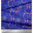 thumbnail image 2 of Soimoi Blue Silk Fabric Mix Fruits Decor Fabric Printed Yard 42 Inch Wide, 2 of 3