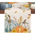thumbnail image 3 of Thanksgiving Table Runner 72inches Long, Washable Fall Table Runner Cloth for Kitchen Dining, Wedding, Party, Coffee, Outdoor Use, Pumpkins Autumn Leaf Tabletop Decoration Harvest, 3 of 6